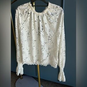 Free People Cream Lace Blouse